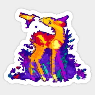 Abstract Deer in nature Sticker